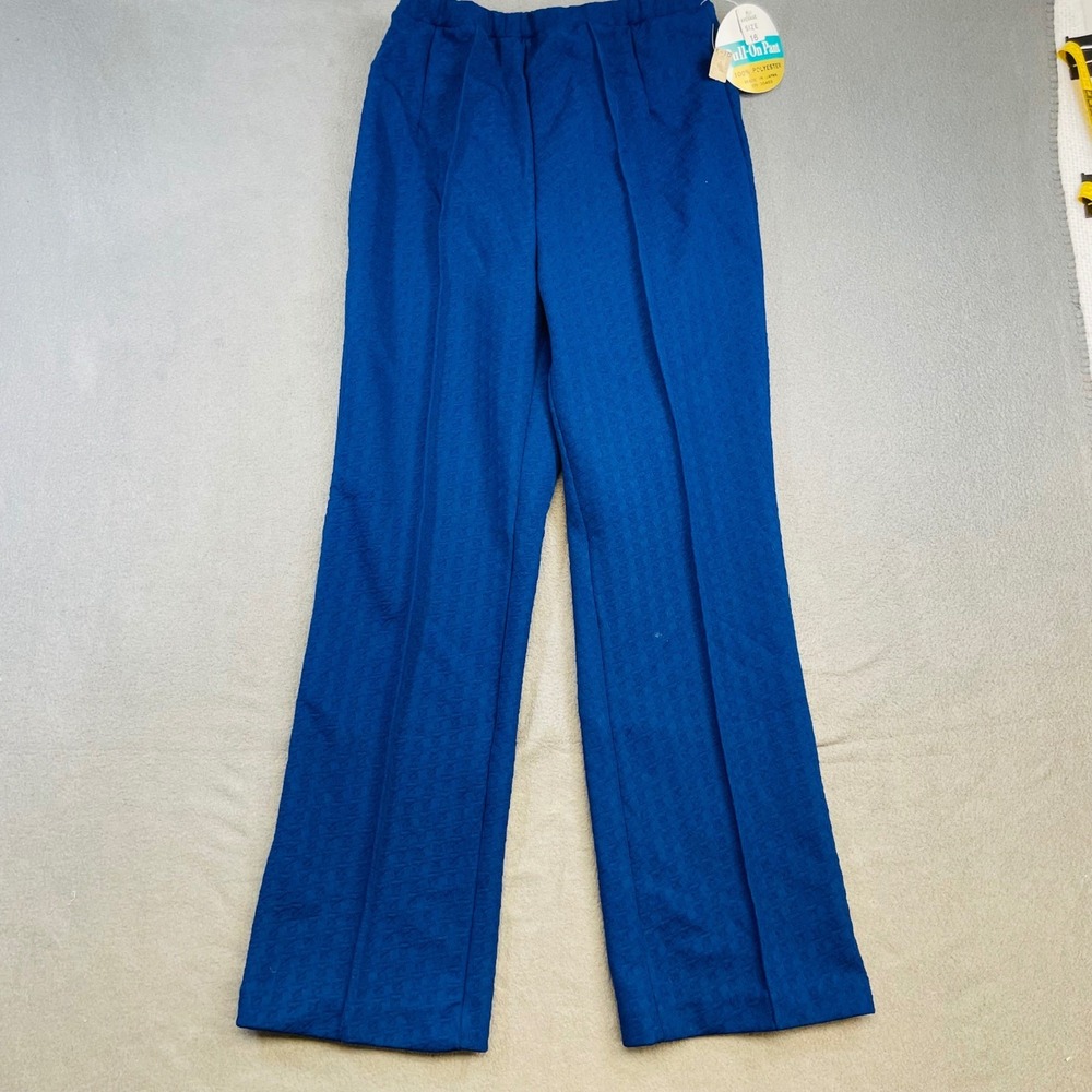 VTG NWT Deadstock Kmart Women Pull On Pants Blue Japan High Waist Size 16‎